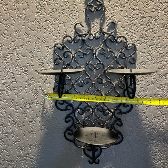 Black Metal Wall Sconce Set - Picture 6 of 10